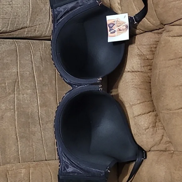 Curvy Couture 40D Leopard Tulip Smooth T-shirt Bra - Picture 6 of 9